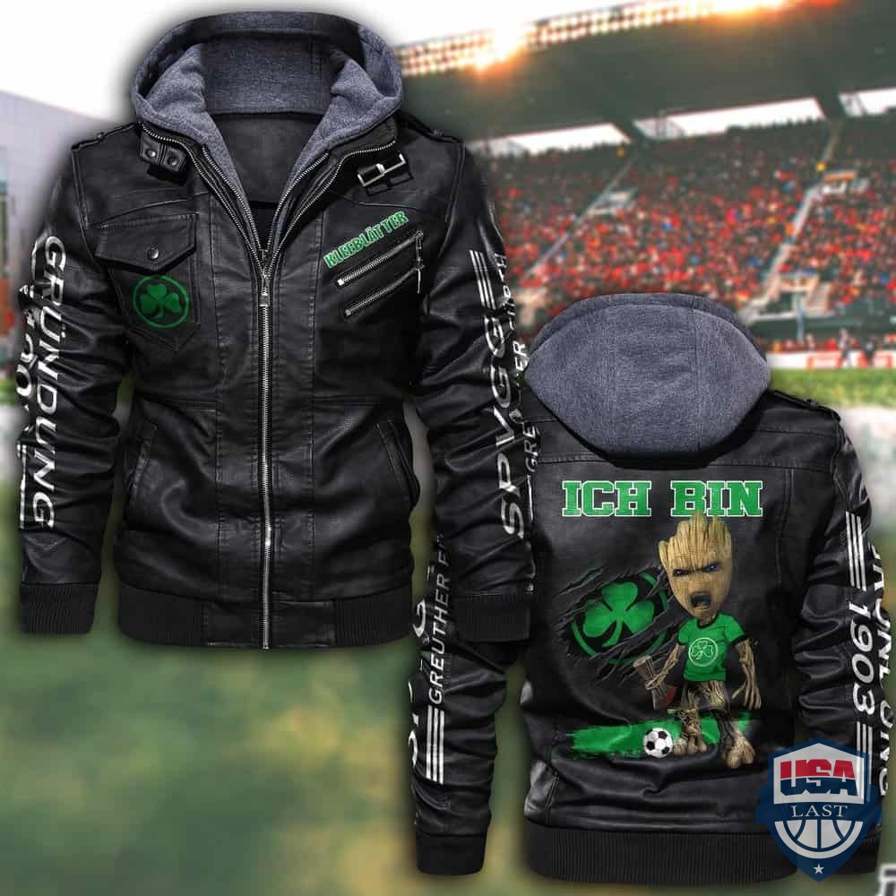 Eintracht Braunschweig FC Hooded Leather Jacket