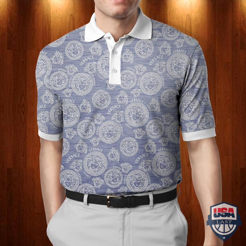 Versace Logo Pattern 3D Polo Shirt