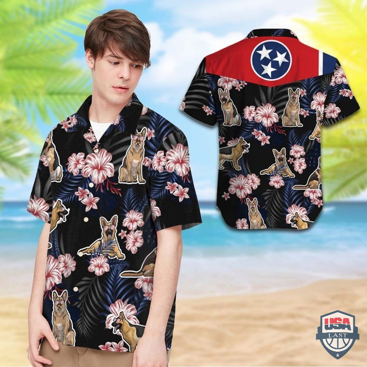 Tennessee German Shepherd Hawaiian Shirt