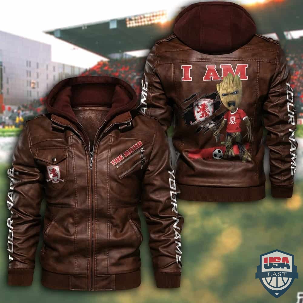 Customize Groot I Am Middlesbrough Fan Leather Jacket