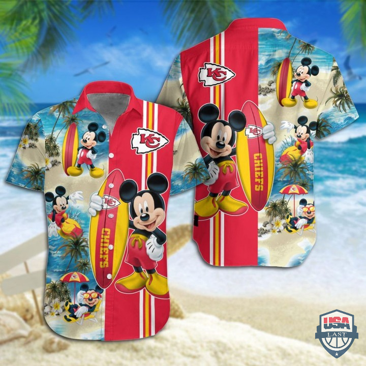 Kansas City Chiefs Mickey Mouse Hawaiian Shirt Beach Short