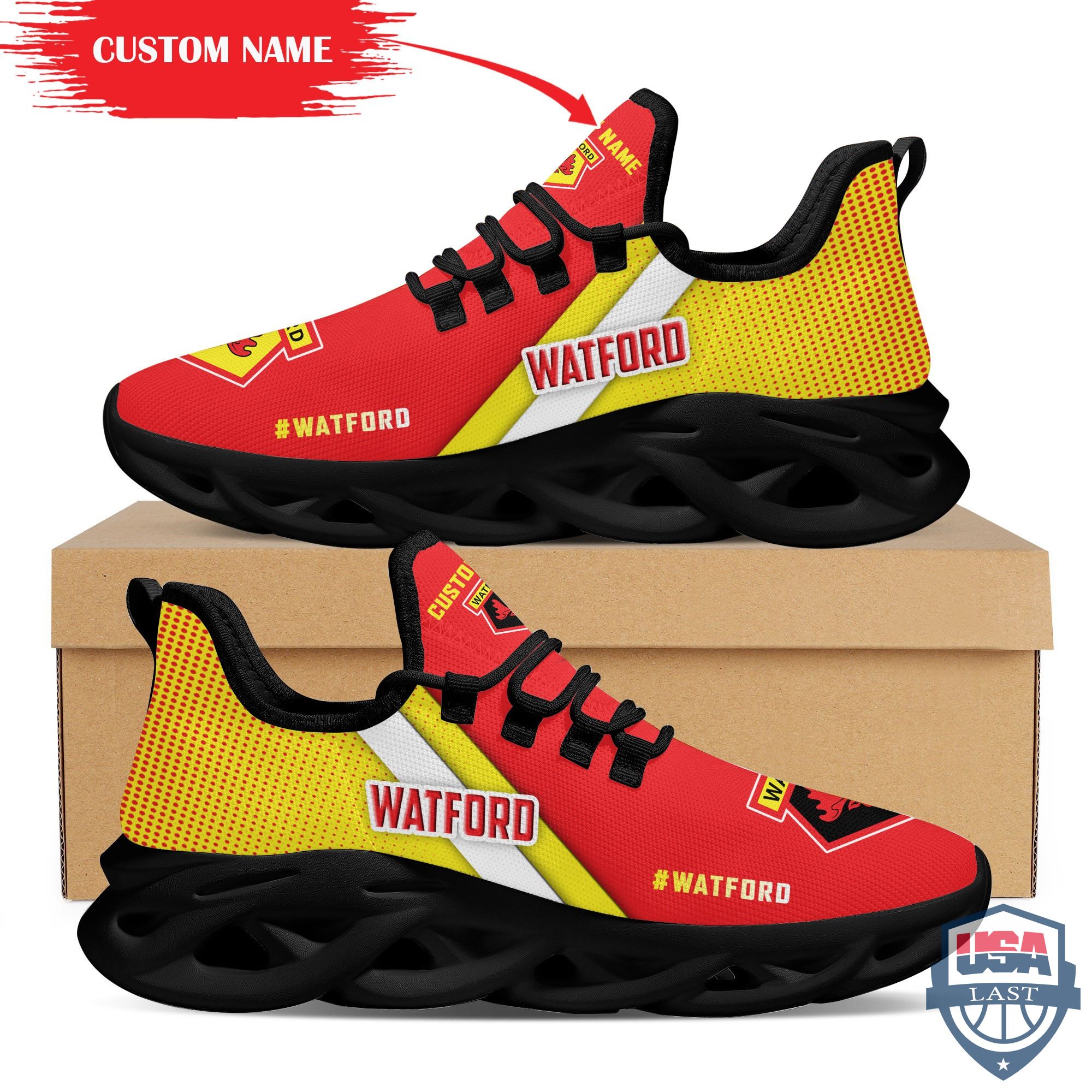 Watford Custom Name Max Soul Shoes