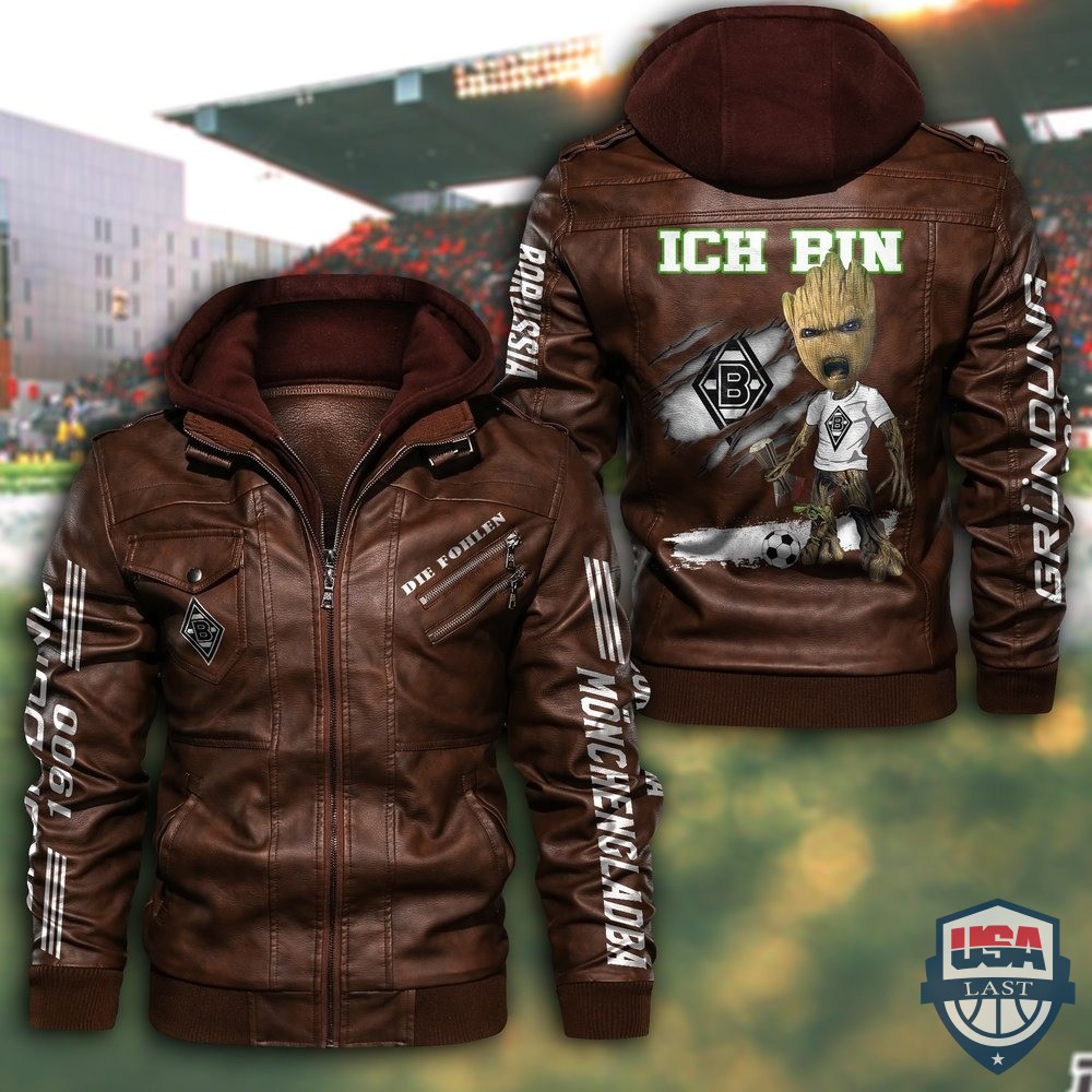 Borussia Mönchengladbach FC Hooded Leather Jacket