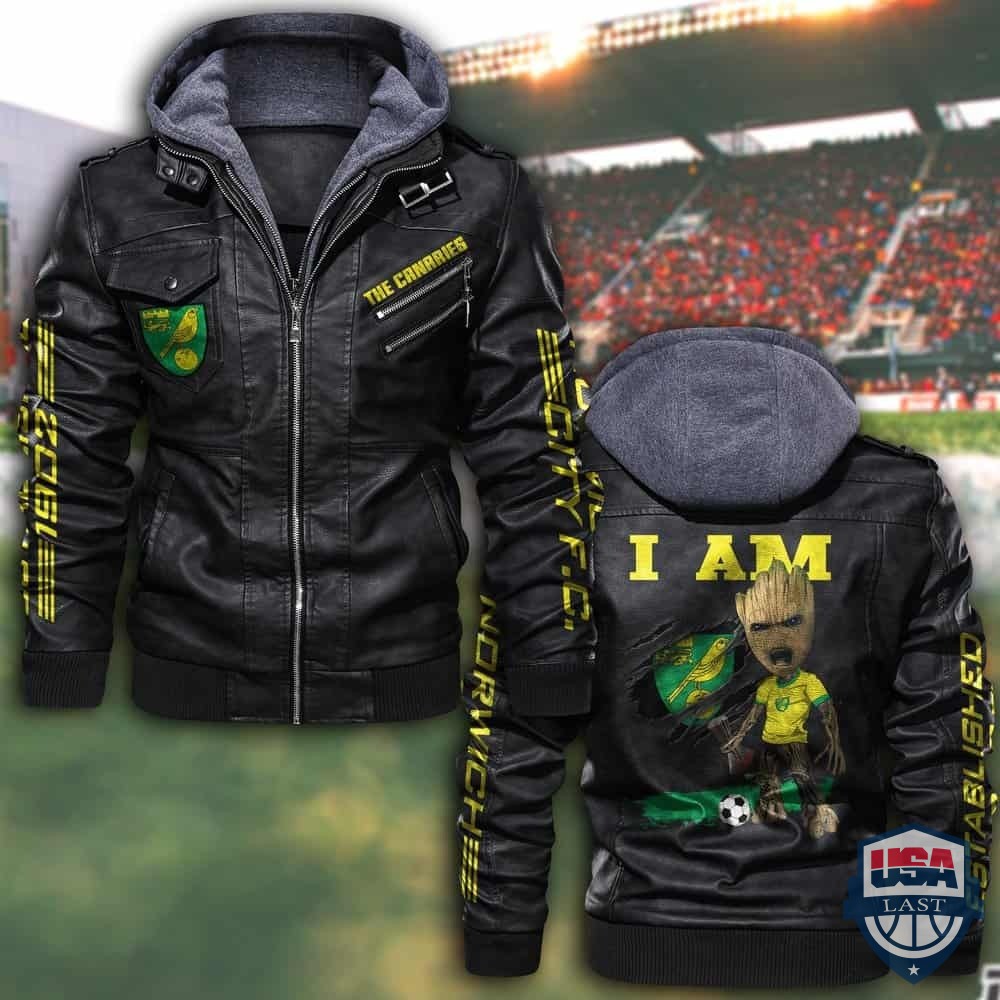 Nottingham Forest FC Baby Groot Hooded Leather Jacket