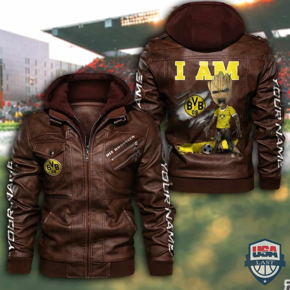 Borussia Dortmund FC Custom Name Leather Jacket