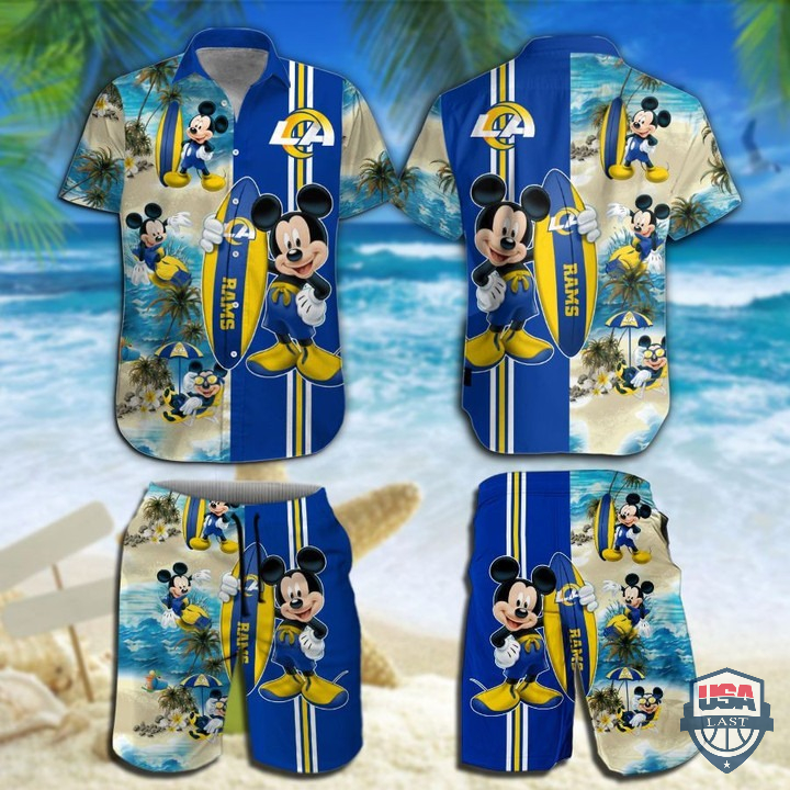 Los Angeles Rams Mickey Mouse Hawaiian Shirt Beach Short