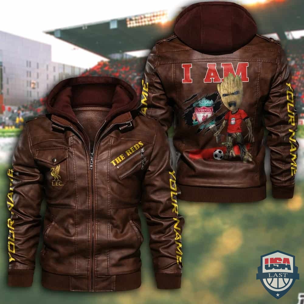 Customize Groot I Am Liverpool Fan Leather Jacket