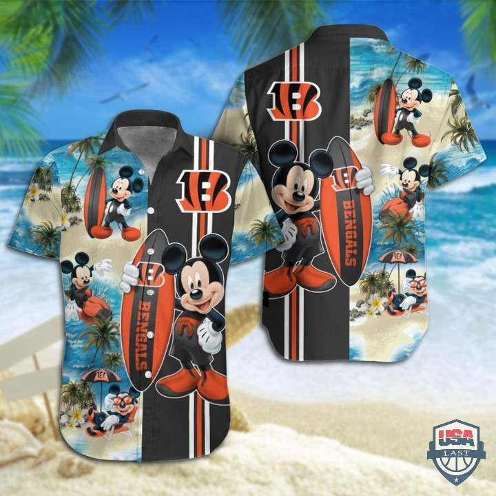 Cincinnati Bengals Mickey Mouse Hawaiian Shirt Beach Short