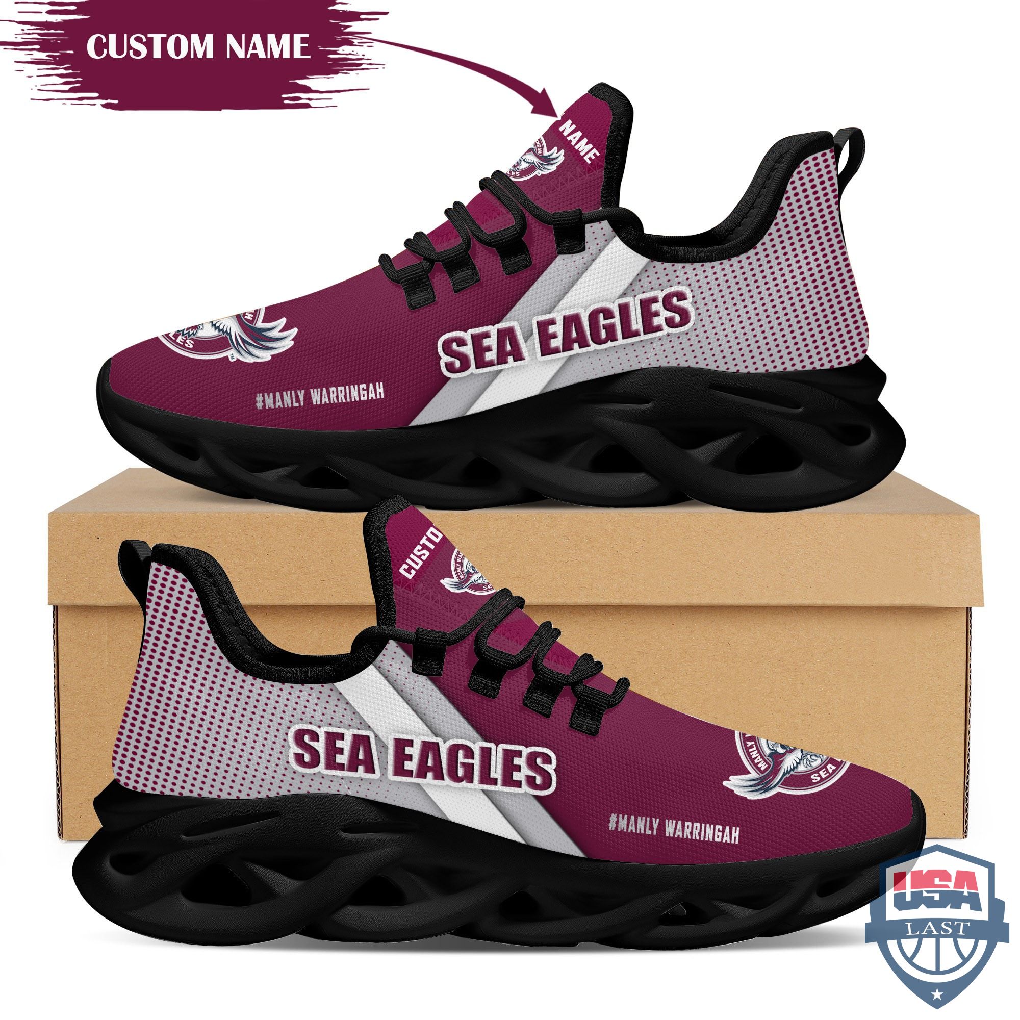 Personalized Manly Warringah Sea Eagle Max Soul Shoes
