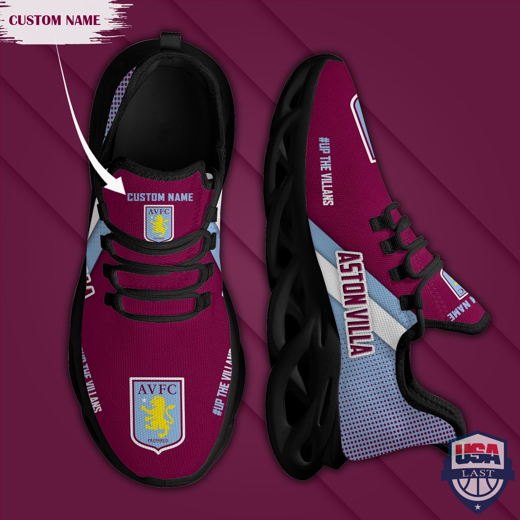 Aston Villa Custom Name Max Soul Shoes