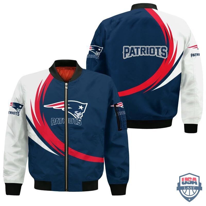 NFL New England Patriots Curve Design Bomber Jacket