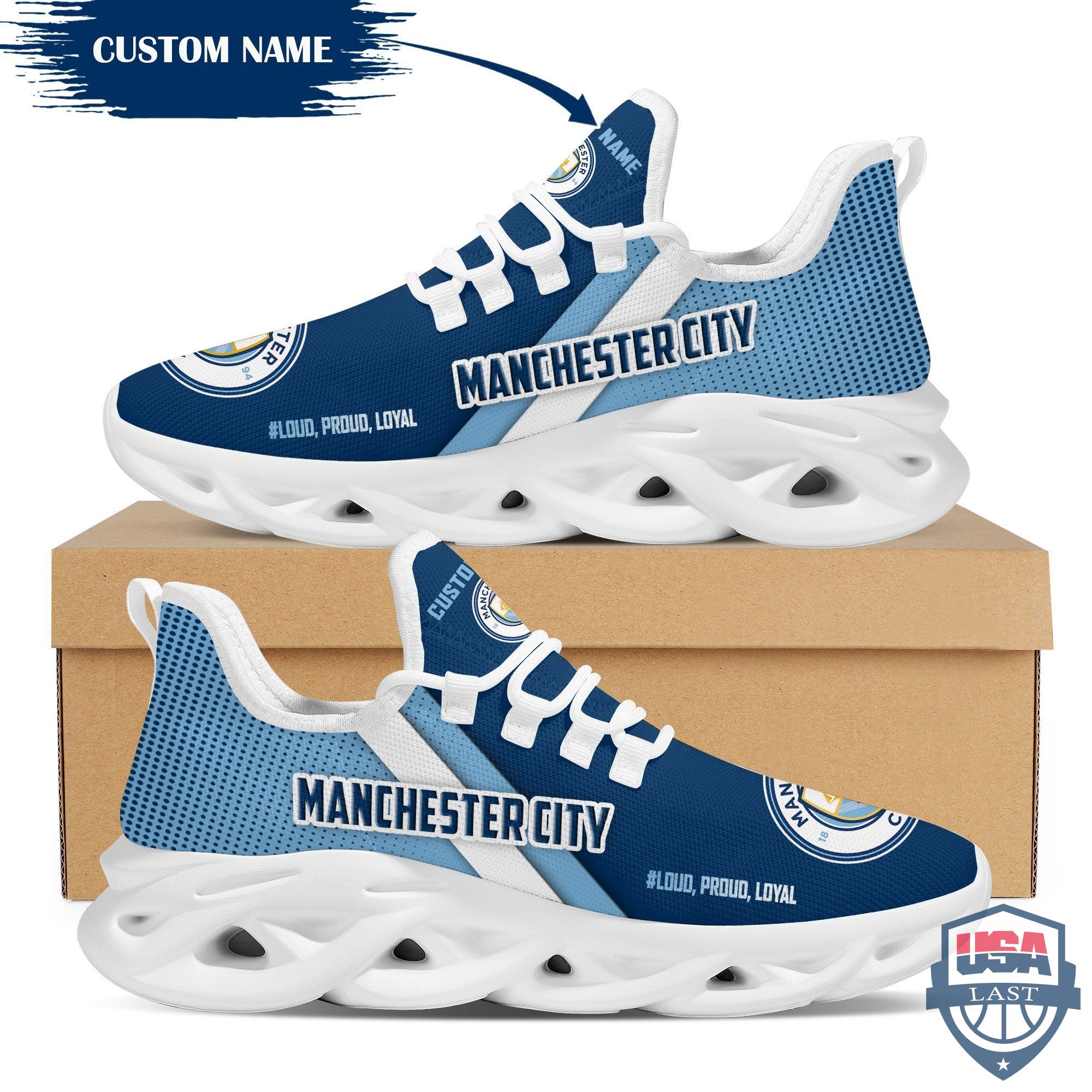 Manchester City Custom Name Max Soul Shoes