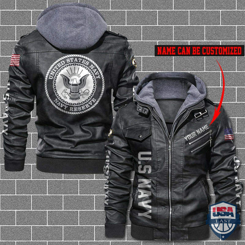 United States Navy Custom Name Leather Jacket