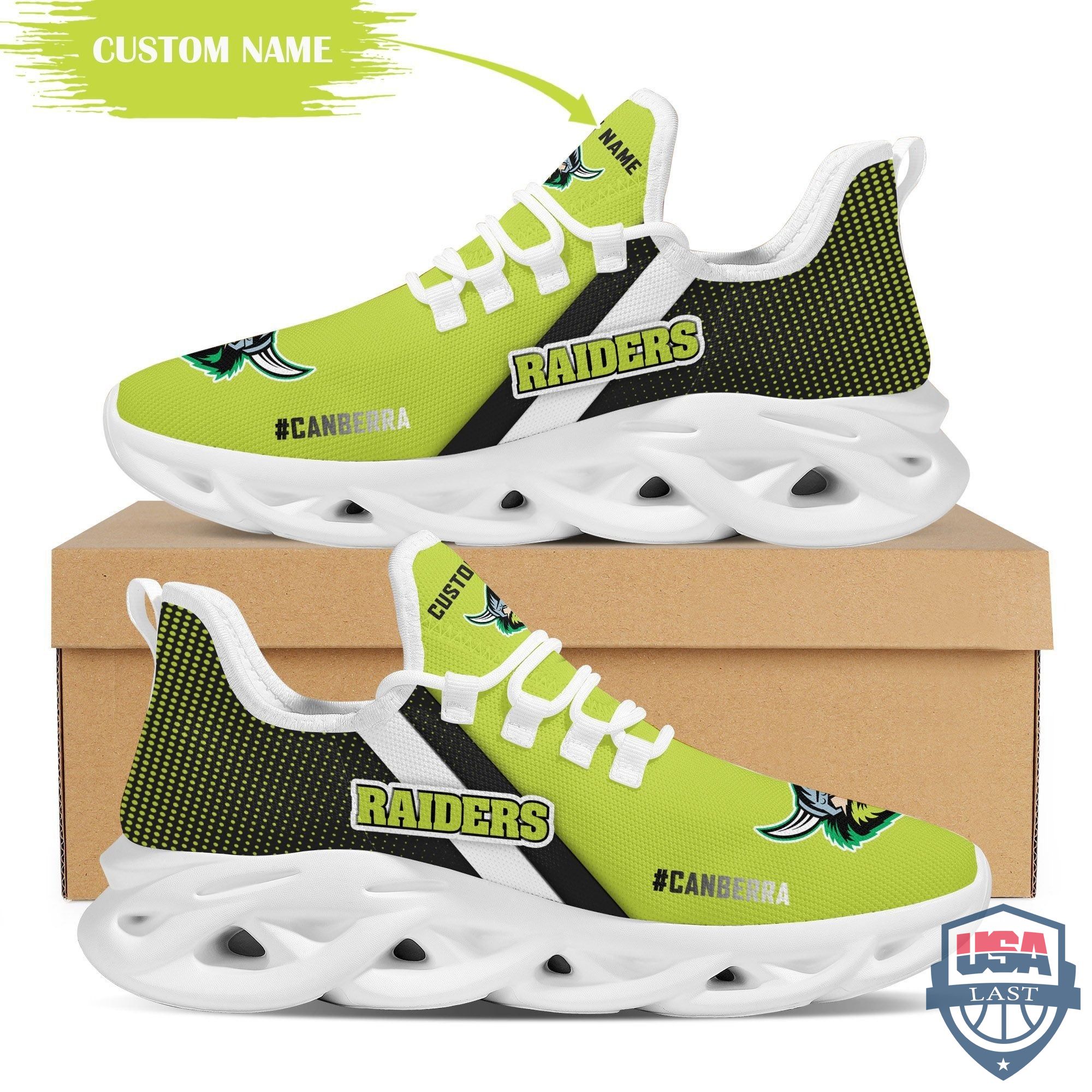Personalized Canberra Raiders Max Soul Shoes
