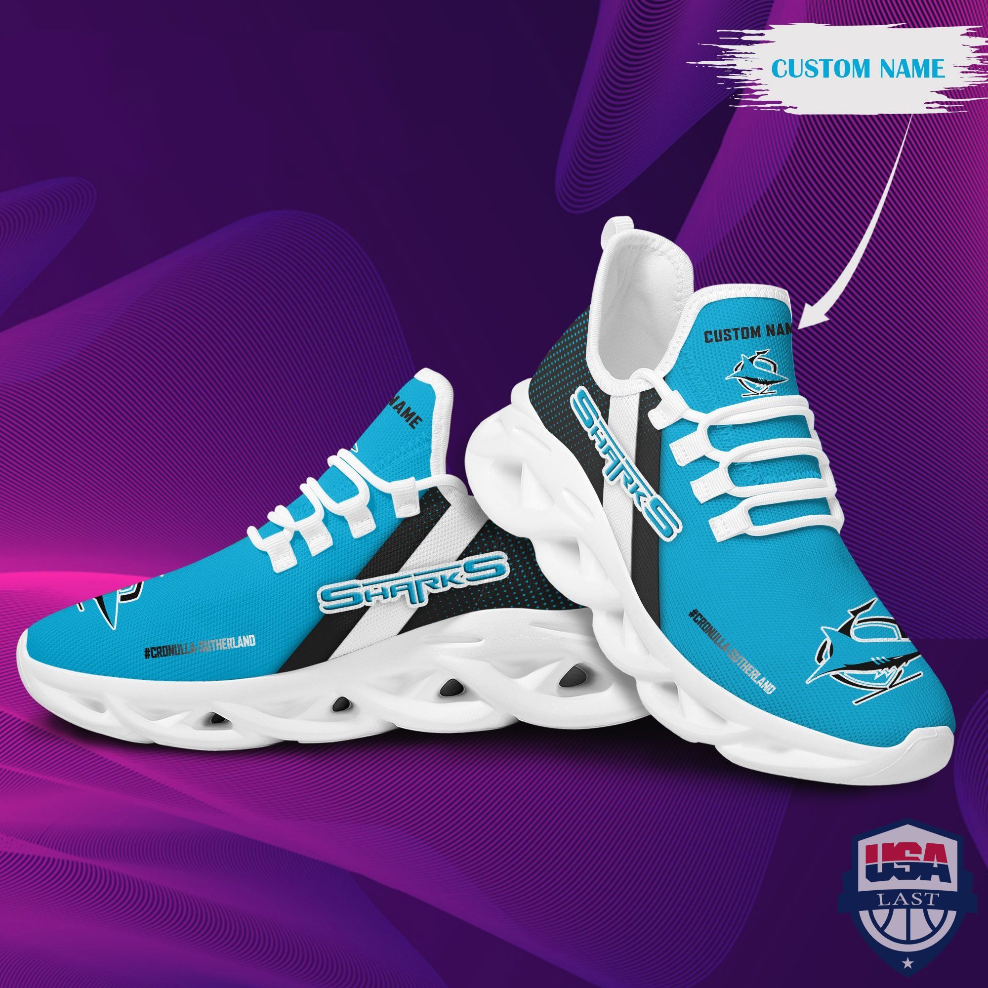 Personalized Cronulla-Sutherland Sharks Max Soul Shoes