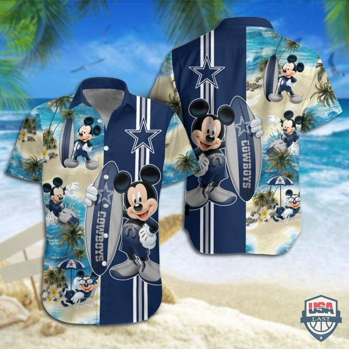 Dallas Cowboys Mickey Mouse Hawaiian Shirt Beach Short