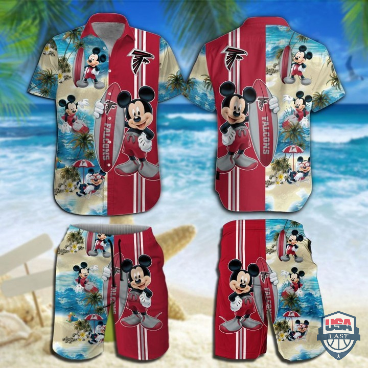Atlanta Falcons Mickey Mouse Hawaiian Shirt Beach Short