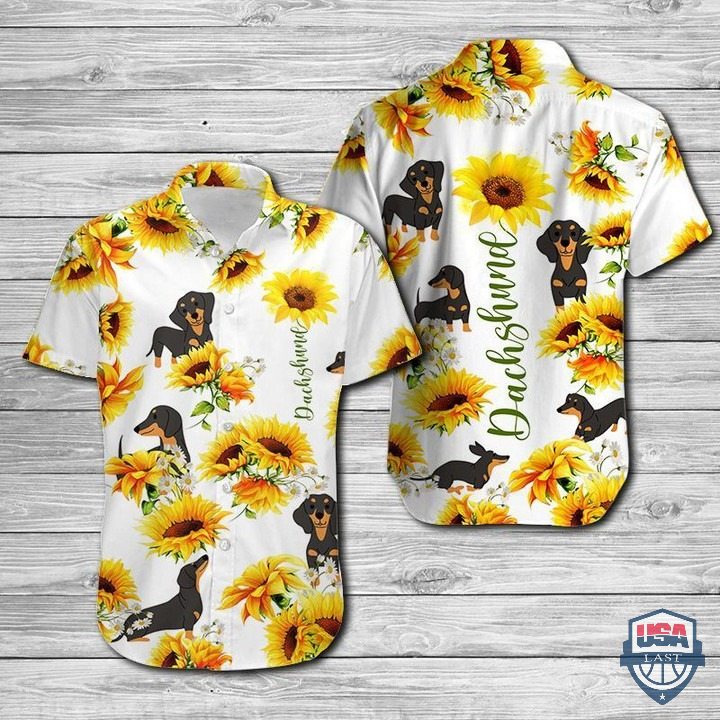 Dachshund Sunflower Hawaiian Shirt