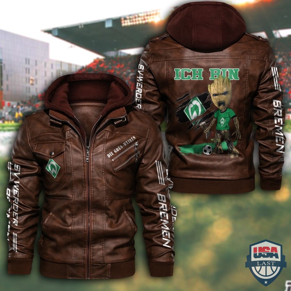 SV Werder Bremen FC Hooded Leather Jacket