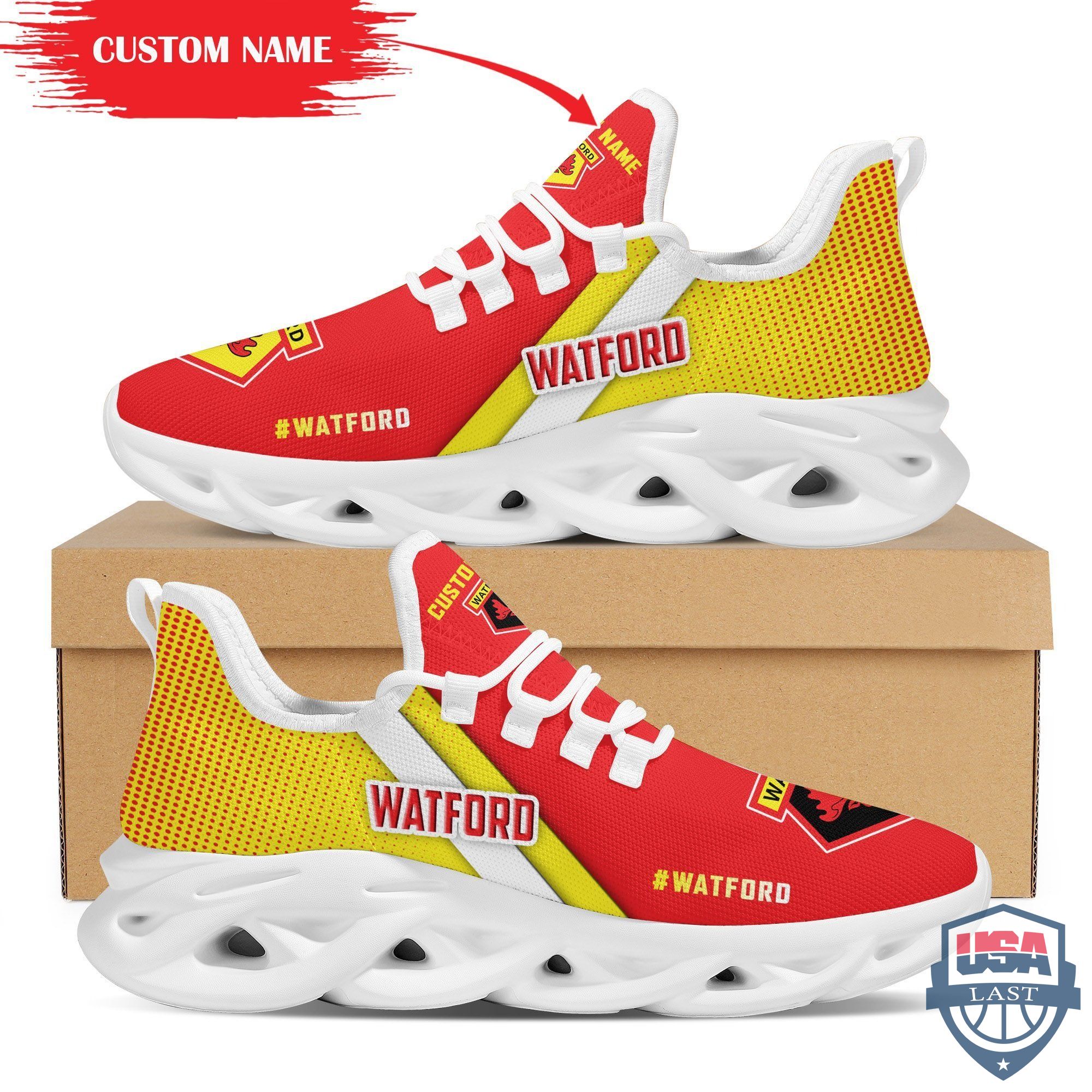 Watford Custom Name Max Soul Shoes