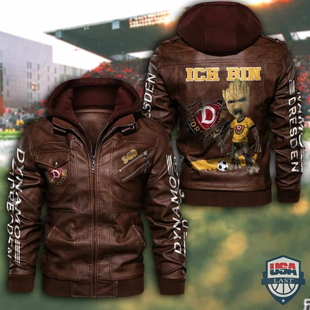 Dynamo Dresden FC Hooded Leather Jacket
