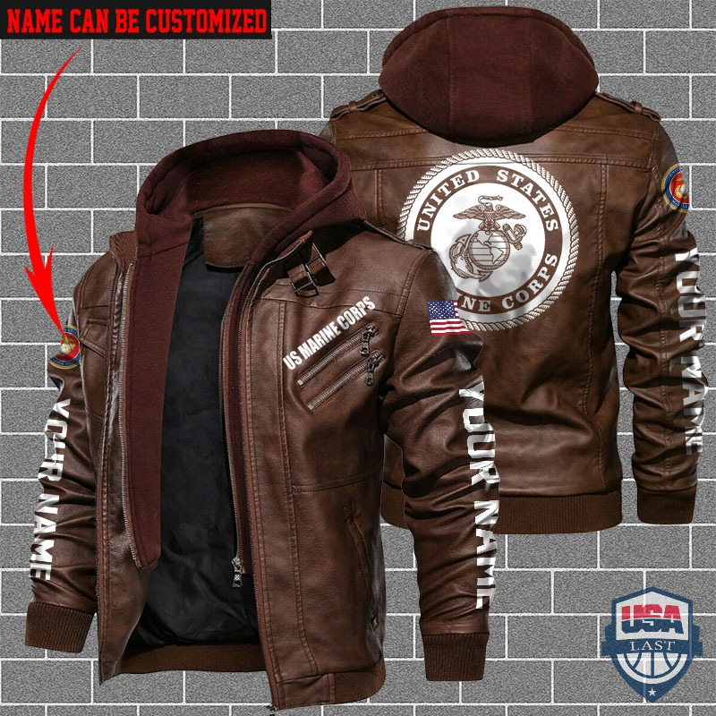 USMC Custom Name Leather Jacket