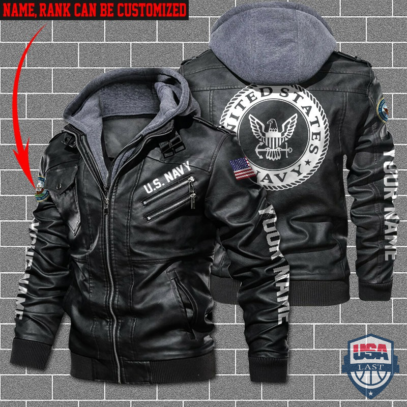 Personalized U.S Navy Leather Jacket