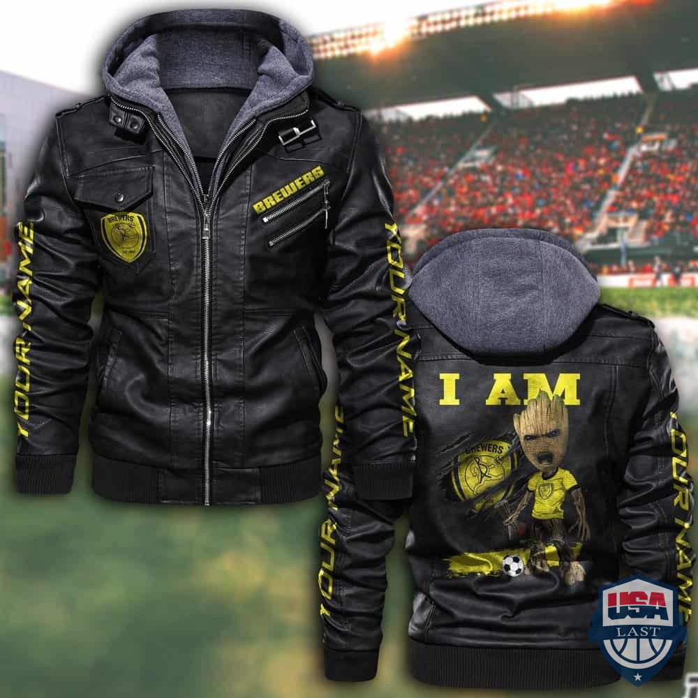 Customize Groot I Am Burton Albion Fan Leather Jacket