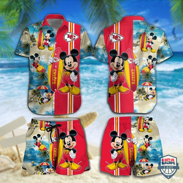 Kansas City Chiefs Mickey Mouse Hawaiian Shirt Beach Short