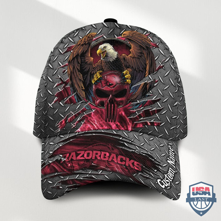 Arkansas Razorbacks 3D Cap Eagle Skull NCAA Custom Name
