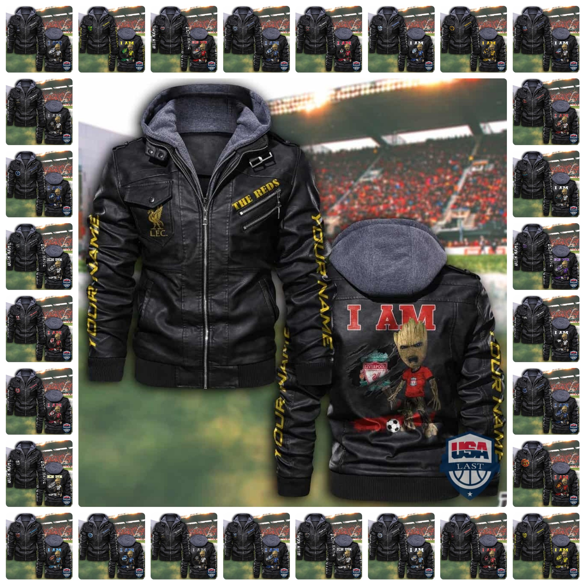 Men's Leather Jackets With Football Clubs Logo