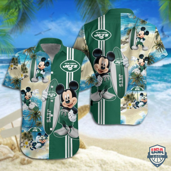 New York Jets Mickey Mouse Hawaiian Shirt Beach Short