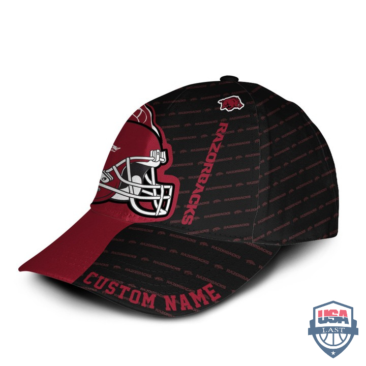 Personalized NCAA Arkansas Razorbacks Fire Helmet Classic Cap