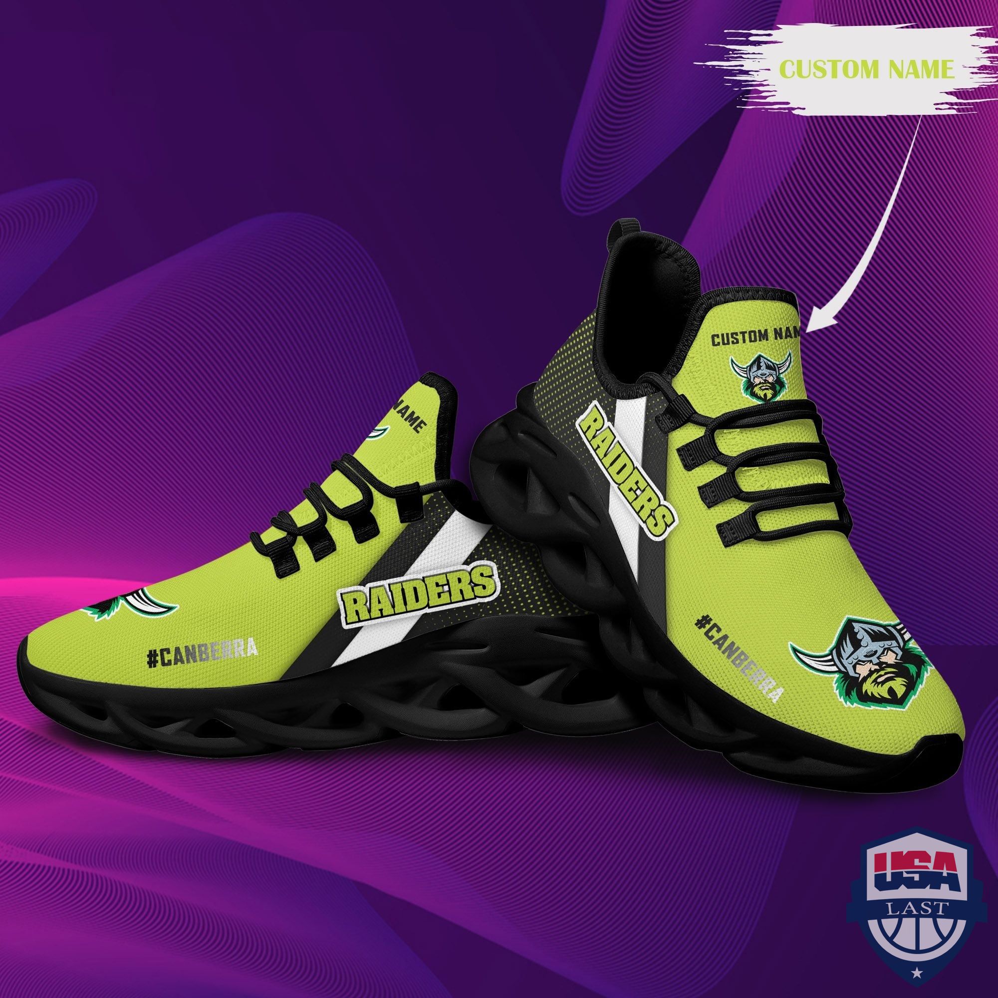 Personalized Canberra Raiders Max Soul Shoes
