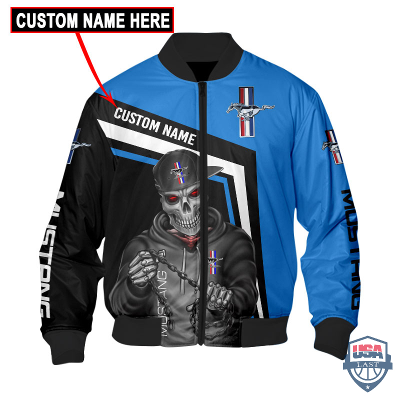 NEW Ford Mustang Ghost Rider Custom Name Bomber Jacket