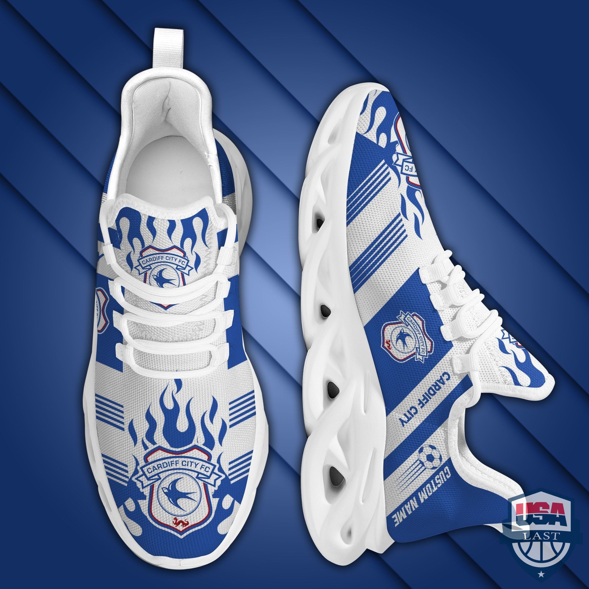 Cardiff City Custom Name Max Soul Sneakers Running Shoes