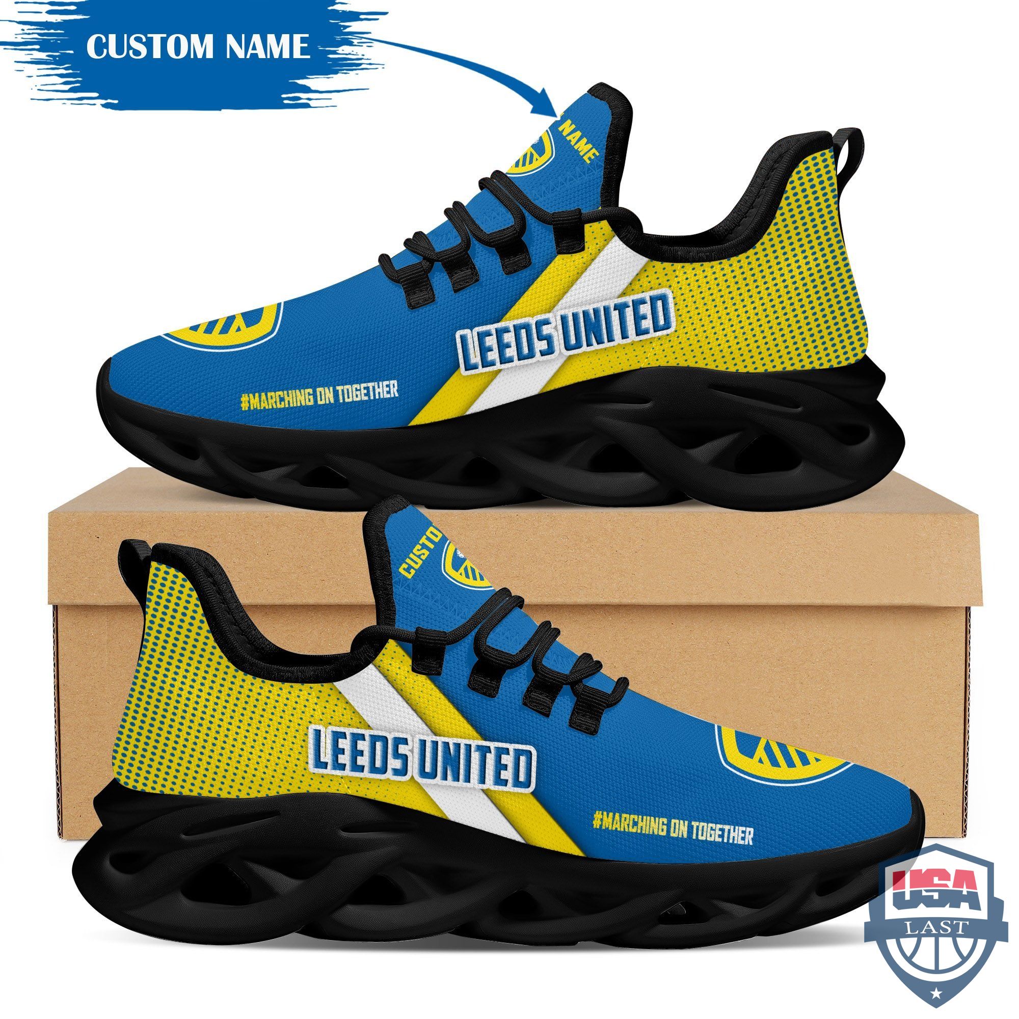 Leeds United Custom Name Max Soul Shoes