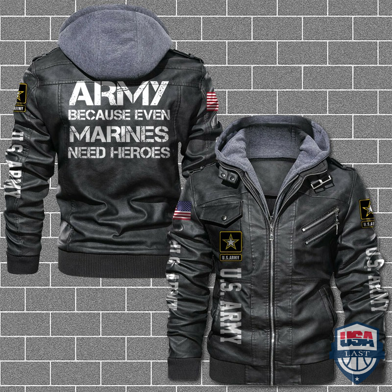 US Army Because Even Marines Need Heroes Leather Jacket