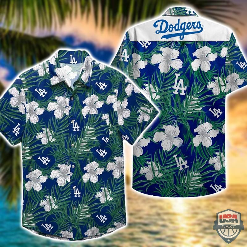 Los Angeles Dodgers Hibiscus Hawaiian Shirt