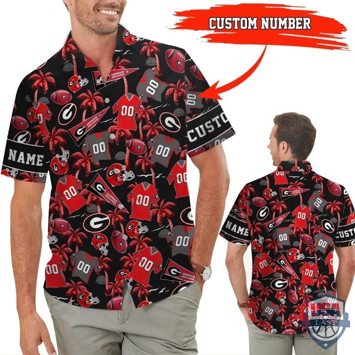 Georgia Bulldogs Custom Name And Number Hawaiian Shirt