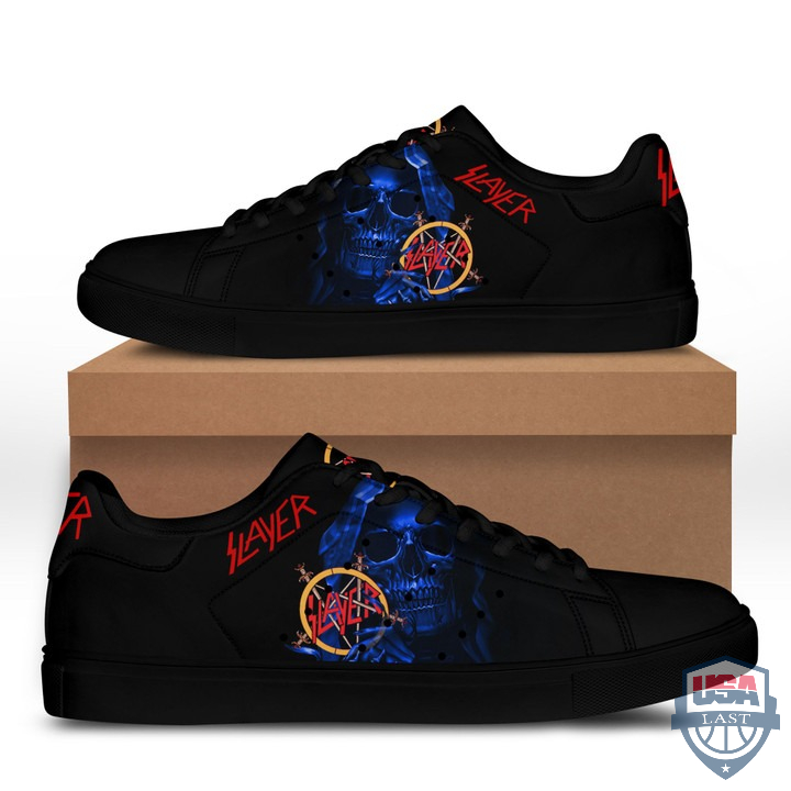 Slayer Blue Skull Stan Smith Low Top Shoes