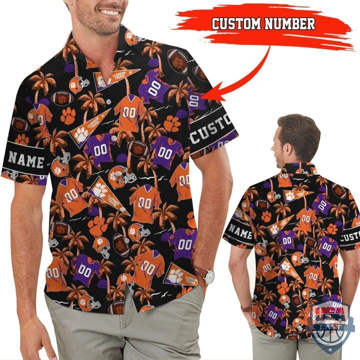 Clemson Tigers Custom Name And Number Hawaiian Shirt
