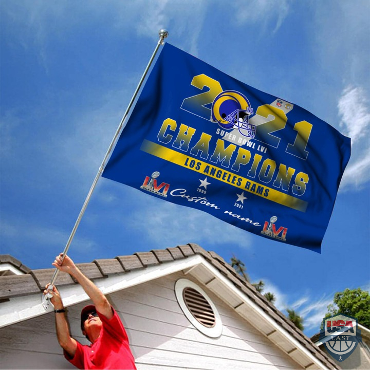 Los Angeles Rams NFL 2021 Super Bowl LVI Champions House Flag Garden Flag