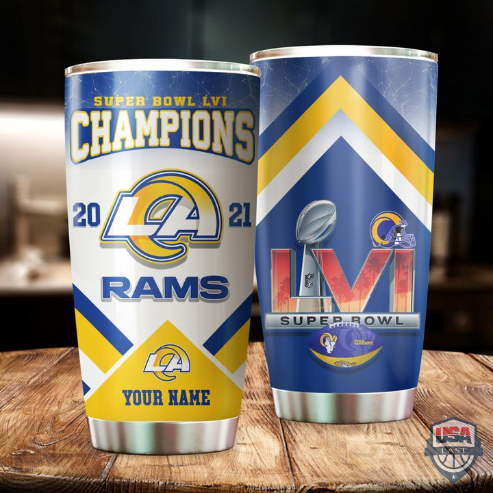 Los Angeles Rams 2021 Super Bowl LVI Champions Custom Name Stainless Steel Tumblers Cup
