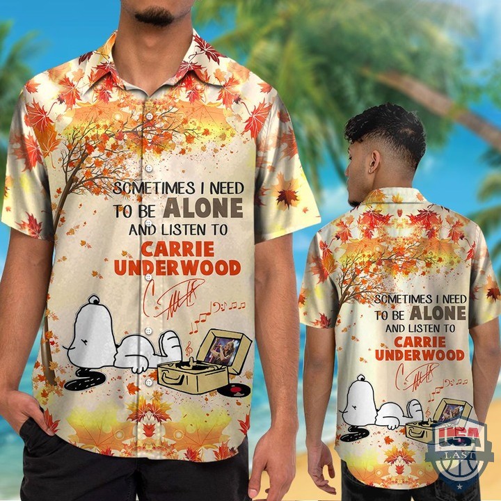 Snoopy Sometimes I Need To Be Alone And Listen To Carrie Underwood Hawaiian Shirt Beach Short