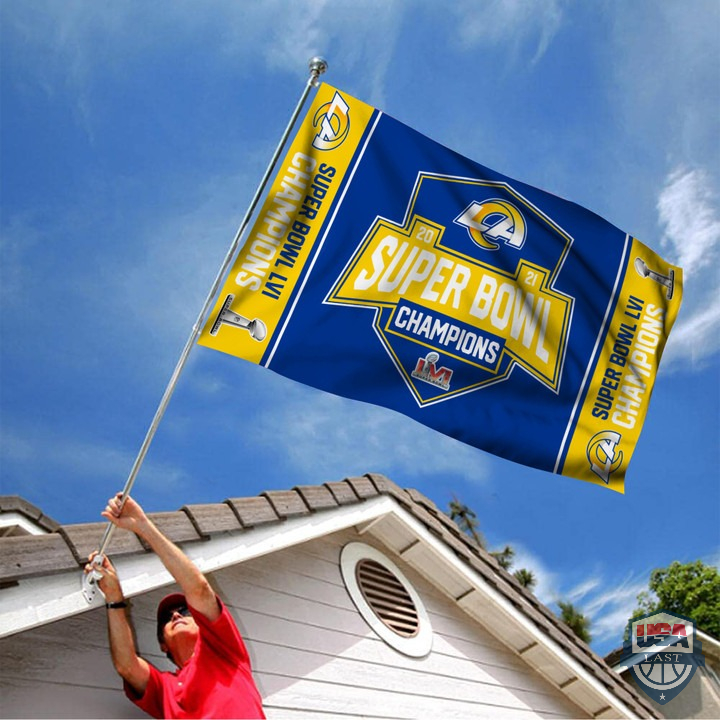 Los Angeles Rams Super Bowl LVI Champions House Garden Yard Flag