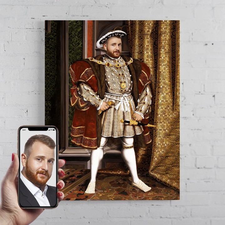 Henry VIII Personalized Male Portrait Poster Canvas Print