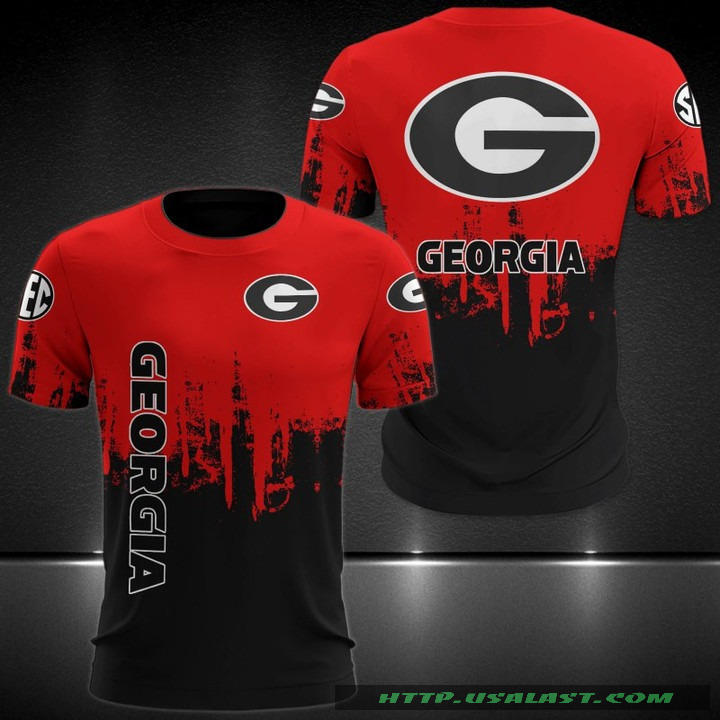 Amazing Georgia Football Red And Black 3D All Over Print Shirts