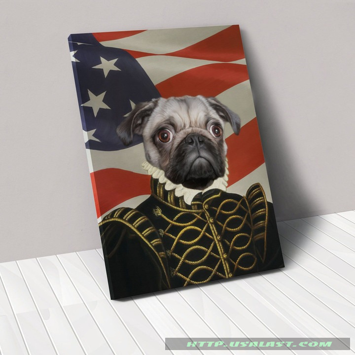 AMAZING The Noble American Flag Personalized Pet Poster Canvas