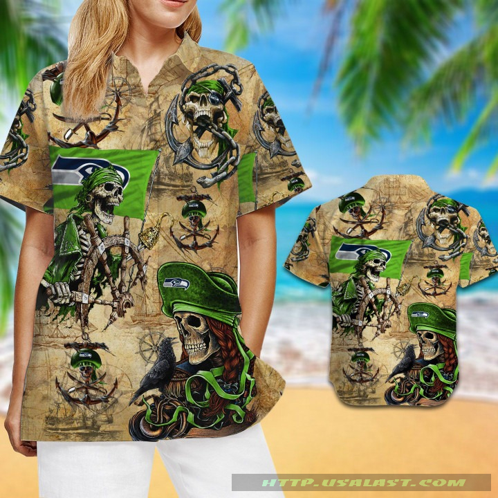 NEW Seattle Seahawks Pirates Aloha Hawaiian Shirt